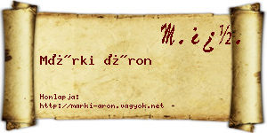 Márki Áron névjegykártya